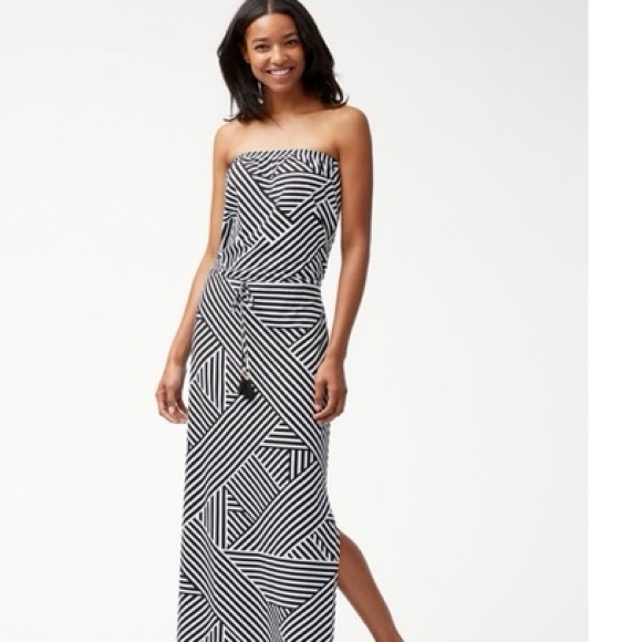 Tommy Bahama Dresses & Skirts - Tommy Bahama Black and White Strapless Dress -M